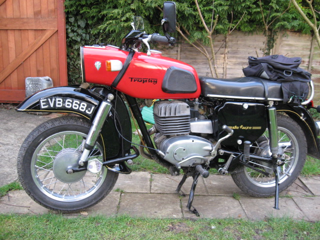 1971 ES250-2 after its winter makeover - now in red